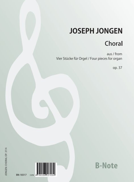 Choral aus Vier Stücke für Orgel op.37  Orgel  Spielnoten