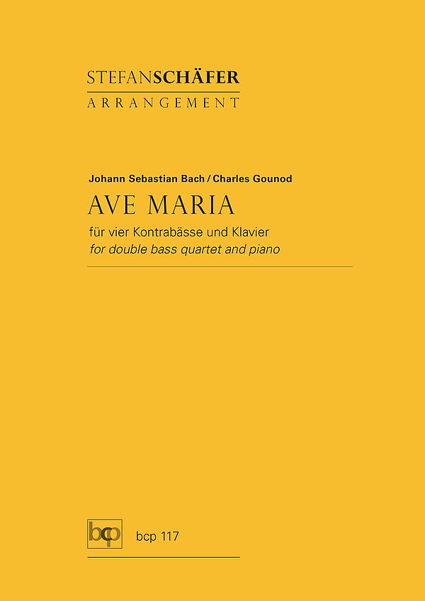 Ave Maria  für 4 Kontrabässe und Klavier  Partitur und Stimmen