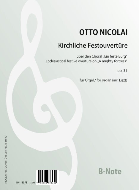 Kirchliche Festouvertüre über Ein feste Burg op.31 (Arr. Orgel)  Orgel  Spielnoten