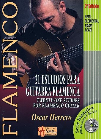 21 estudios nivel elemental (+CD)&nbsp;&nbsp;para guitarra flamenca/tabulatura&nbsp;&nbsp;(en/sp/frz)