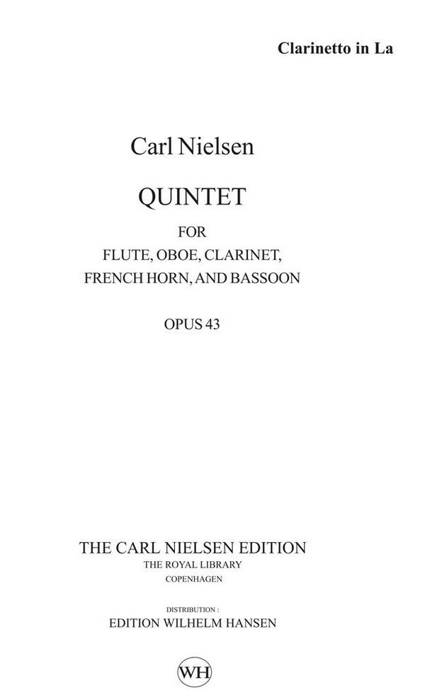Quintet op.43  for flute, oboe, clarinet, horn, bassoon  parts