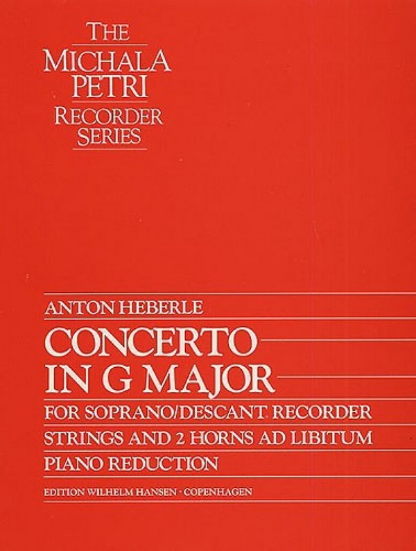 Concerto G major for descant  recorder and piano  
