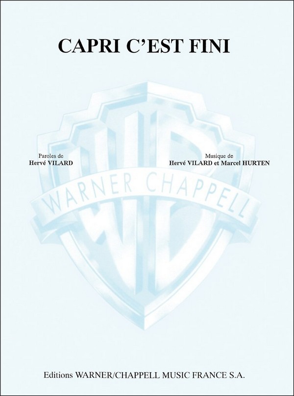 Herve Vilard, Capri C'est Fini&nbsp;&nbsp;Vocal and Piano&nbsp;&nbsp;Buch