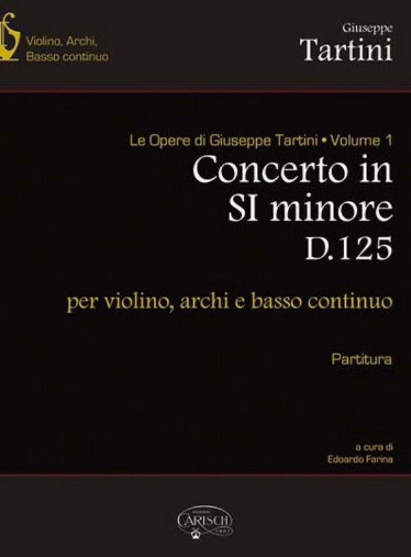 Giuseppe Tartini, Concerto in Si Minore D125 per Violino, Archi e BC&nbsp;&nbsp;Violin and Ensemble&nbsp;&nbsp;Partitur