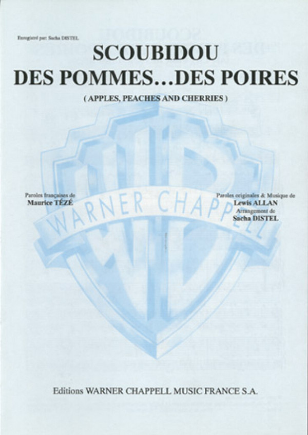 Sacha Distel, Scoubidou, des Pommes... Des Poires&nbsp;&nbsp;Vocal and Piano&nbsp;&nbsp;Buch