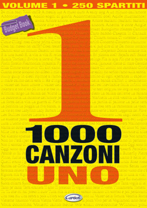 1000 Canzoni Uno   for vocal/guitar  Budget Book