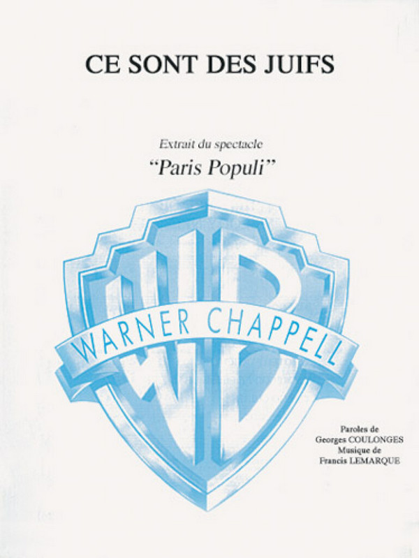 Lemarque, Ce Sont Des Juifs&nbsp;&nbsp;Piano, Vocal and Guitar&nbsp;&nbsp;Buch