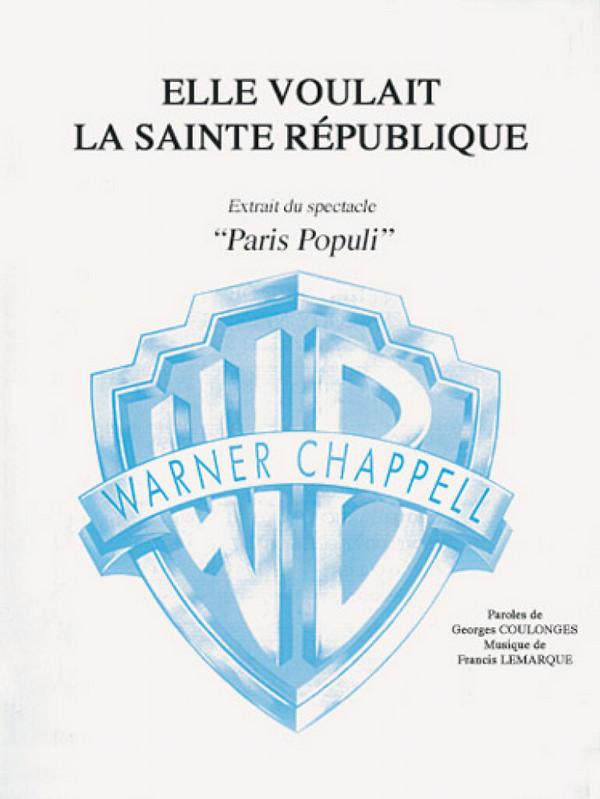 Lemarque, Elle Voulait Republique&nbsp;&nbsp;Piano, Vocal and Guitar&nbsp;&nbsp;Buch