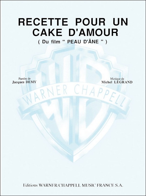 Recette pour un Cake d'Amour:  Einzelausgabe für Gesang und Klavier  mit Akkorden