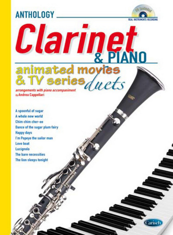 Andrea Cappellari, Animated Movies and TV Duets for Clarinet & Piano  Klarinette und Klavier  Buch + CD