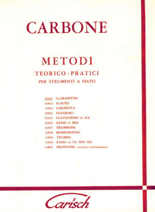 Enrique Carbone, Metodo Teorico-Pratico per Clarinetto&nbsp;&nbsp;Clarinet&nbsp;&nbsp;Buch