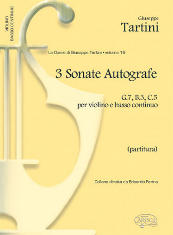 Giuseppe Tartini, 3 Sonate Autografe (G7, B3, C5)&nbsp;&nbsp;Violin and Ensemble&nbsp;&nbsp;Buch