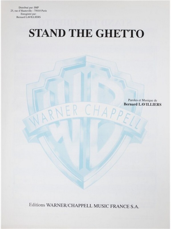 Stand The Ghetto&nbsp;&nbsp;Vocal and Piano&nbsp;&nbsp;Buch