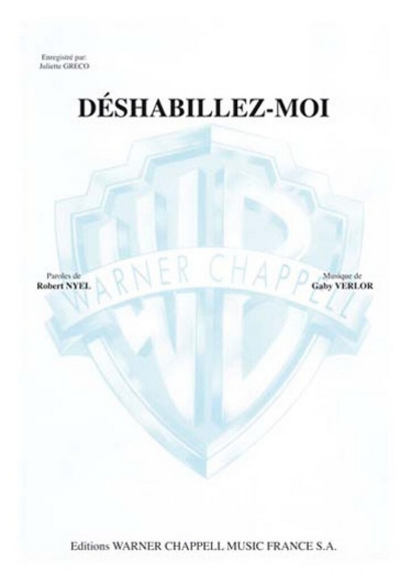 Juliette Greco, Déshabillez-Moi&nbsp;&nbsp;Vocal and Piano&nbsp;&nbsp;Buch