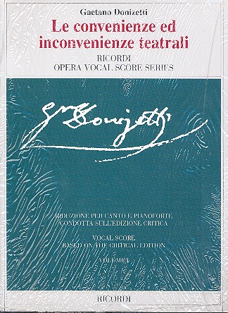 Le convenienze ed inconvienze&nbsp;&nbsp;teatrali vocal score&nbsp;&nbsp;Volume 1 & 2