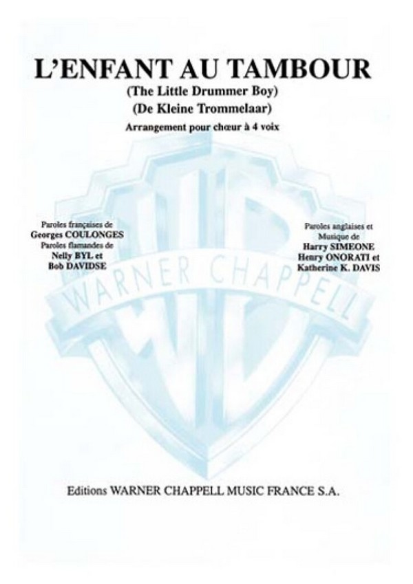 Enfant Au Tambour&nbsp;&nbsp;SATB&nbsp;&nbsp;Buch