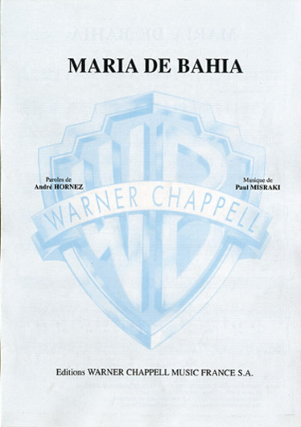 Maria De Bahia&nbsp;&nbsp;Vocal and Piano&nbsp;&nbsp;Buch