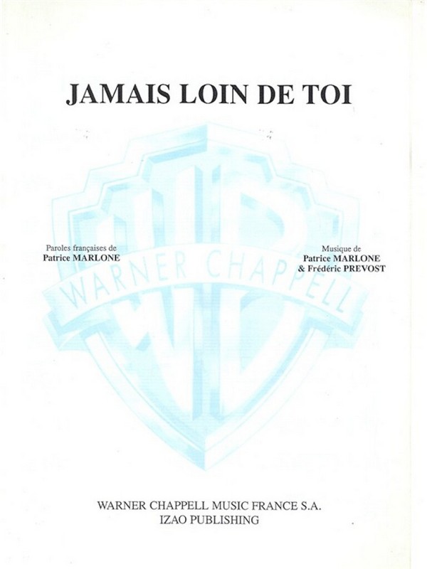 Jamais Laam, Jamais Loin De Toi&nbsp;&nbsp;Vocal and Piano&nbsp;&nbsp;Buch