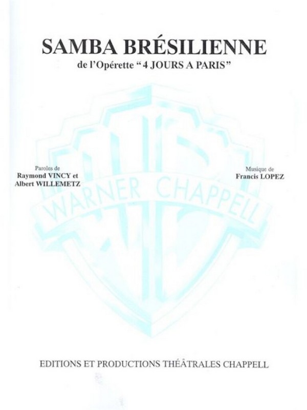 Samba Bresilienne&nbsp;&nbsp;Vocal and Piano&nbsp;&nbsp;Buch