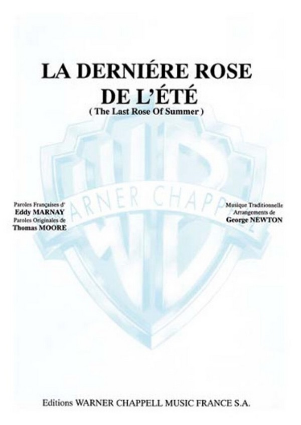 La 'Dernière Rose de l'été&nbsp;&nbsp;Vocal and Piano&nbsp;&nbsp;Buch