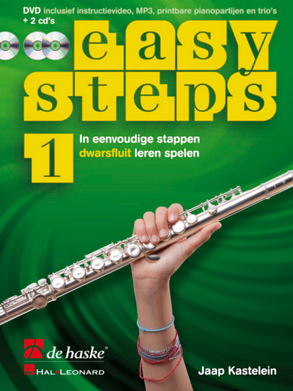 Easy Steps vol.1 (+DVD + 2 CD's)  voor fluit (incl. MP3, printbare pianopartijen en trio's) (nl)  