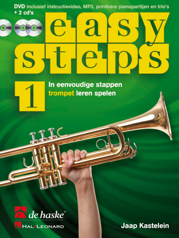 Easy Steps vol.1 (+DVD + 2CD's)  voor trompet (incl. MP3, printbare pianopartijen en trio's) (nl)  