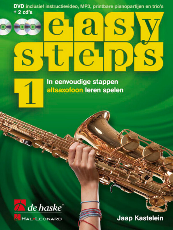 Easy Steps vol.1 (+DVD + 2 CD's)  voor altsaxofoon (incl. MP3, printbare pianopartijen en trio's) (nl)  
