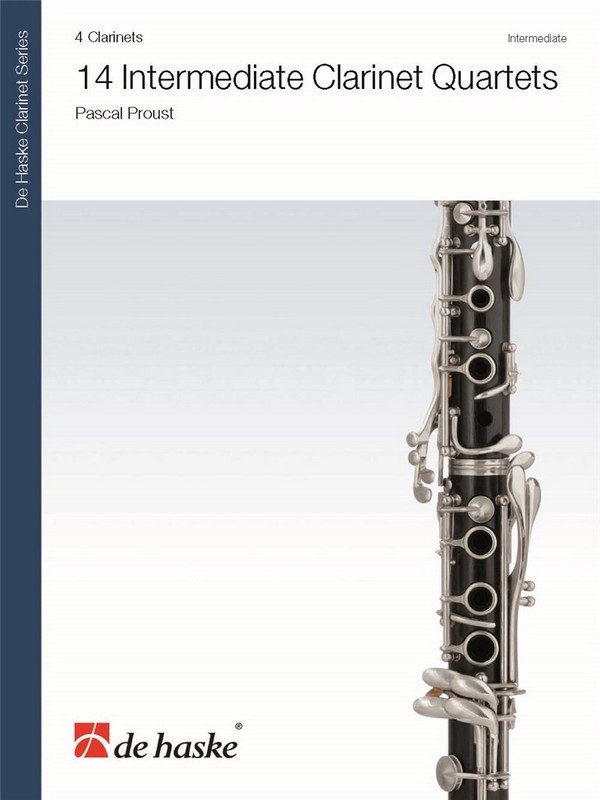 14 intermediate Quartets  for 4 clarinets  score and parts