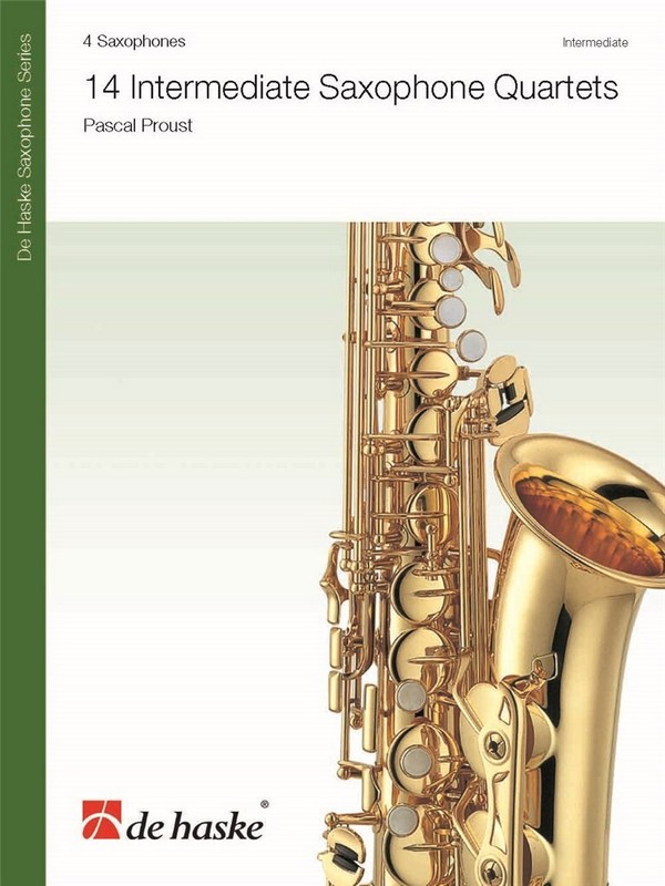 14 intermediate Quartets  for 4 saxophones (same pitch)  score and parts