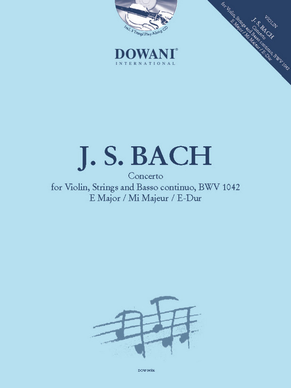 Concerto E major BWV1042 (+CD)  for violin, strings and bc  for violin and piano