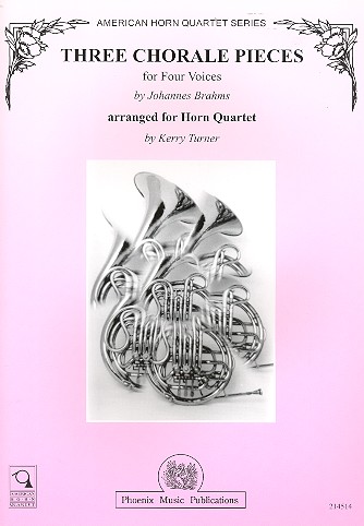 3 Choral Pieces for 4 Voices  for 4 horns  score and parts