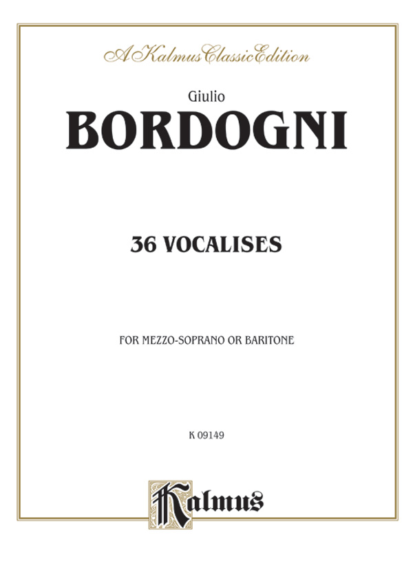 36 Vocalises  for mezzo-soprano or baritone and piano  