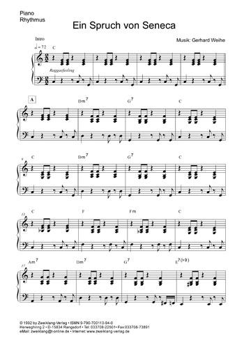 Ein Spruch von Seneca für gem Chor,  Klavier und Schlagwerk  Piano-Direktion