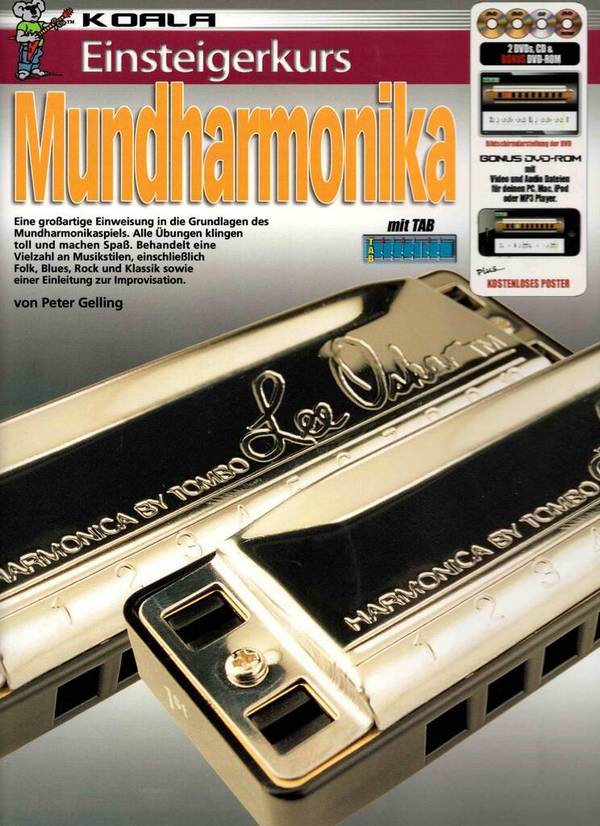 Einsteigerkurs Mundharmonika (+2 DVD's +CD +DVD-ROM):  für diatonische Mundharmonika (in C)  