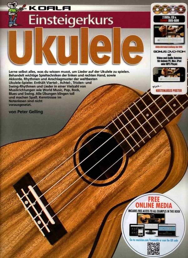 Einsteigerkurs Ukulele (+2 DVD's +CD +DVD-ROM):  für Ukulele/Tabulatur  