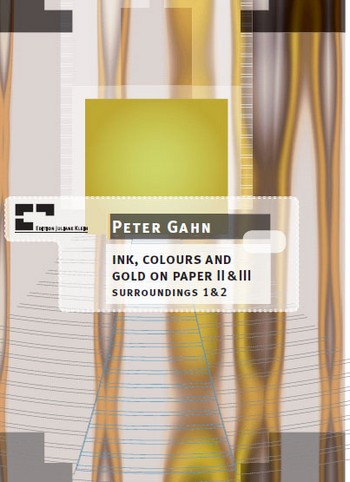 ink, colours and gold on paper II & III, surroundings 1  Akkordeon, Schlagzeug, Flöte, Violoncello, Live-Elektronik  