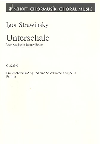 Unterschale&nbsp;&nbsp;für Solo und Frauenchor a cappella (4 Hörner ad lib)&nbsp;&nbsp;Chorpartitur (dt/kyrr)