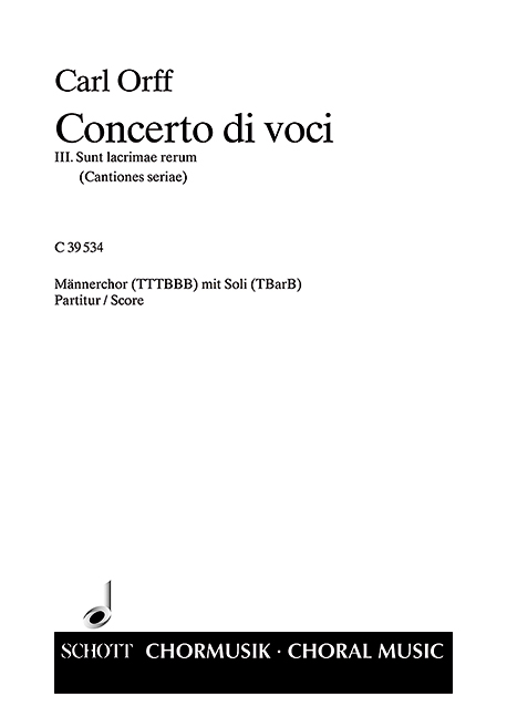 Concerto di voci&nbsp;&nbsp;für Männerchor (TTTBBB) und Soli (TBarB)&nbsp;&nbsp;Partitur