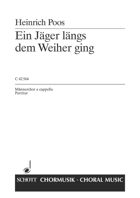 Vom edlen Jägerleben  für Männerchor (TTBB) und Solo (Bar)  Partitur