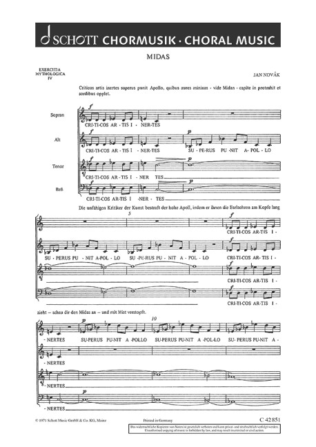 Exercitia Mythologica  für gemischten Chor (SATB)  Chorpartitur