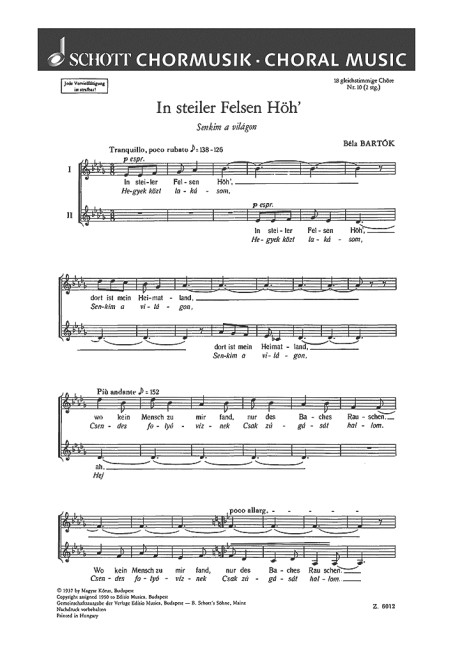 18 Chorlieder  für Frauen- oder Kinderchor (SA)  Chorpartitur