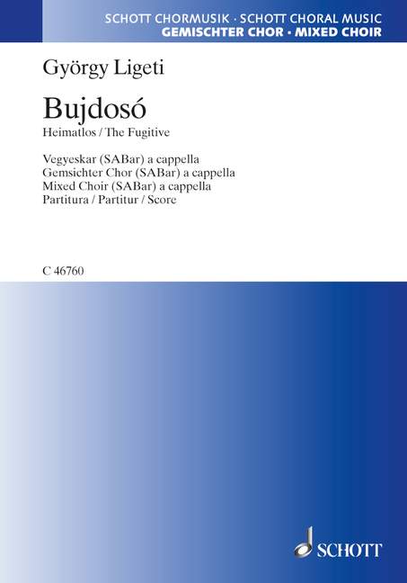 Bujdosó - Bedrückung  für gemischten Chor (SABar)  Chorpartitur