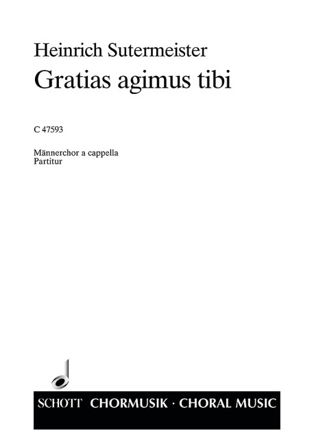 Gratias agimus tibi  für Männerchor (TTBB) a cappella  Chorpartitur