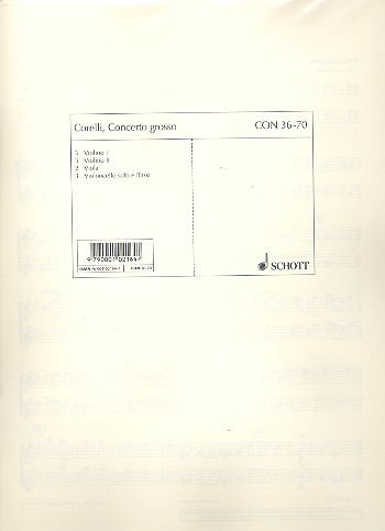 Concerto grosso g-Moll op.6,8  für Streicher und Bc  Stimmensatz (3-3-2-3)