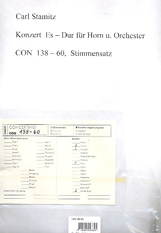 Konzert Es-Dur&nbsp;&nbsp;für Horn und Orchester&nbsp;&nbsp;Ergänzungsstimmen Streicher (2-2-1-2)
