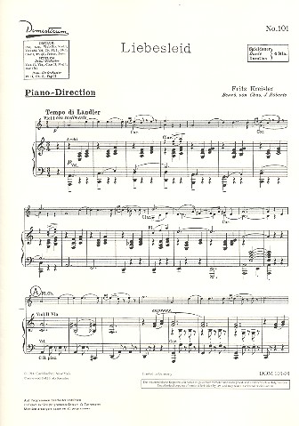 Liebesleid  für Salonorchester  Direktion