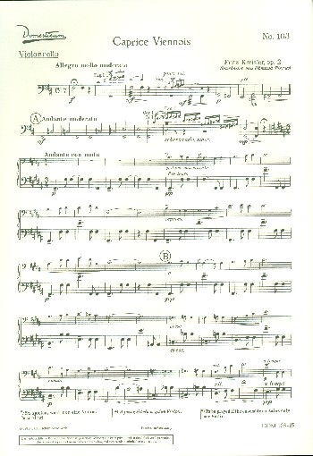 Caprice viennois op.2  für Salonorchester  Violoncello