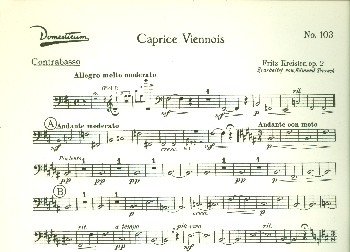 Caprice viennois op.2  für Salonorchester  Kontrabass