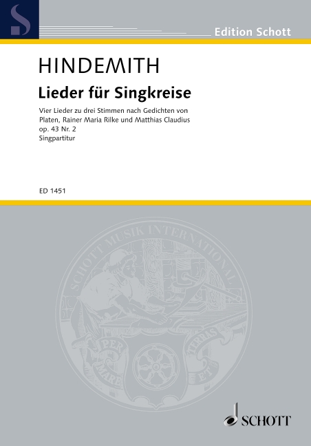 Lieder für Singkreise op.43,2  für gem Chor (SAM) a cappella  Partitur