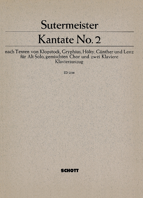 Kantate Nr. 2  für Alt-Solo, gemischter Chor (SATB) und 2 Klaviere  Partitur - (= Klavierstimme)